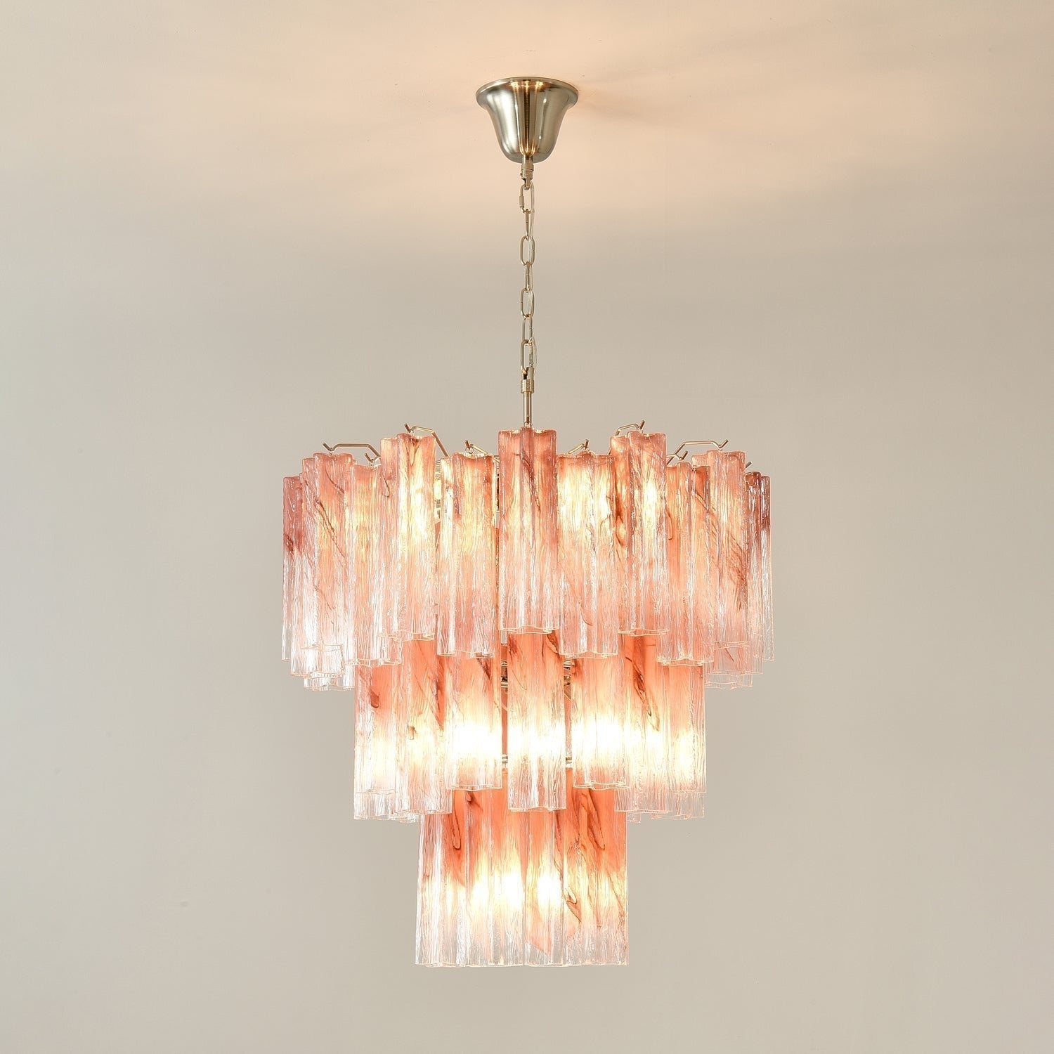 Aurora Lustre en Verre Rose Moderne - Neutralighting