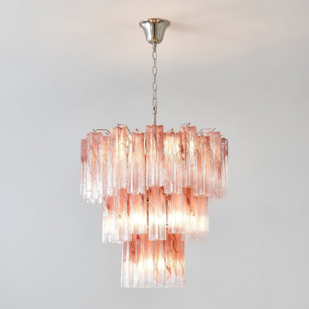Aurora Lustre en Verre Rose Moderne - Neutralighting