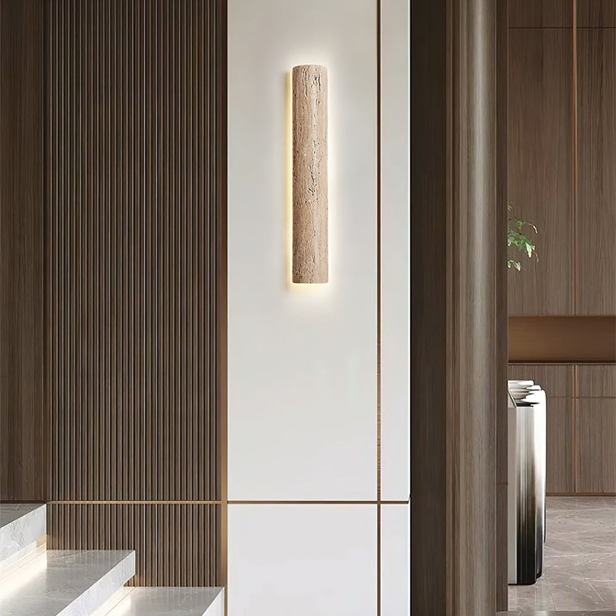 Zemara Moderne Minimaliste Lange Travertin Applique Murale - Neutralighting