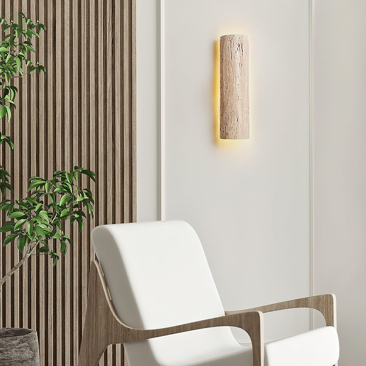Zemara Moderne Minimaliste Lange Travertin Applique Murale - Neutralighting