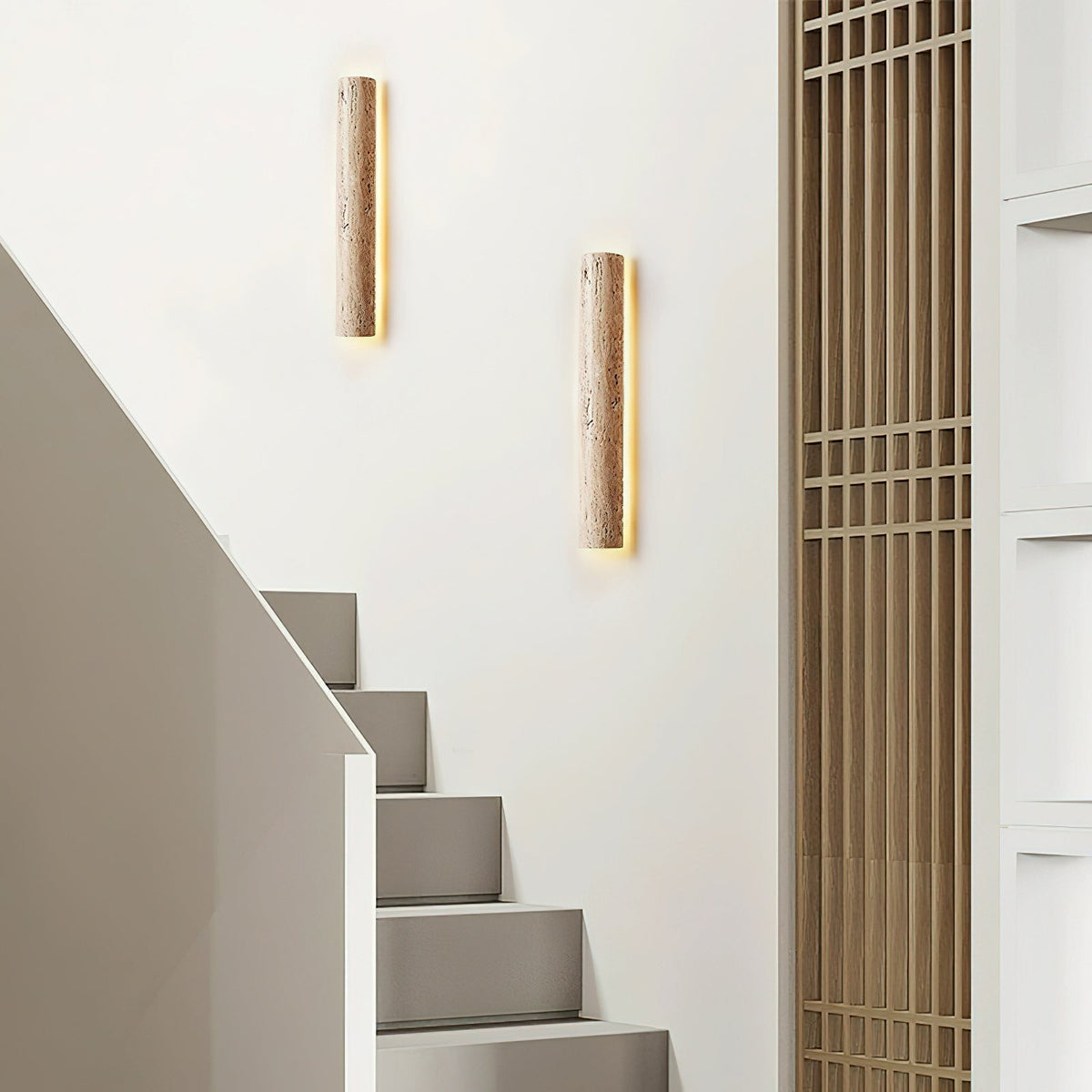 Zemara Moderne Minimaliste Lange Travertin Applique Murale - Neutralighting