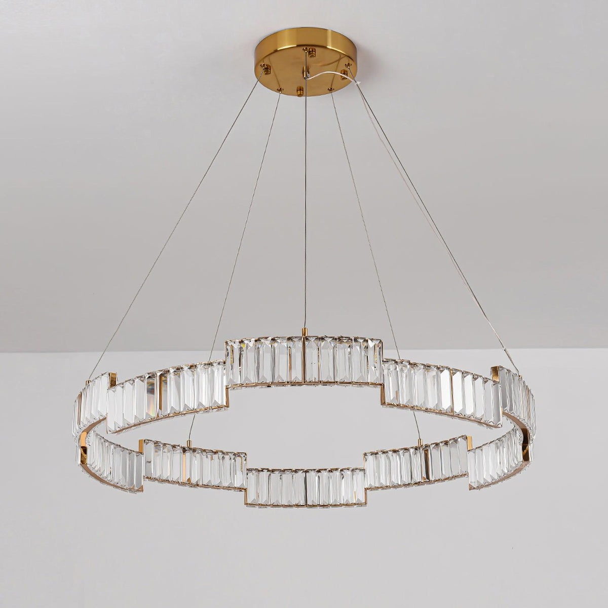 Lustra Chandelier Cristal avec Cadre Doré - Neutralighting