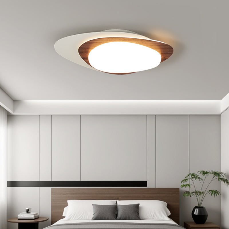 Solara Plafonnier Noyer Ovale Organique LED - Neutralighting