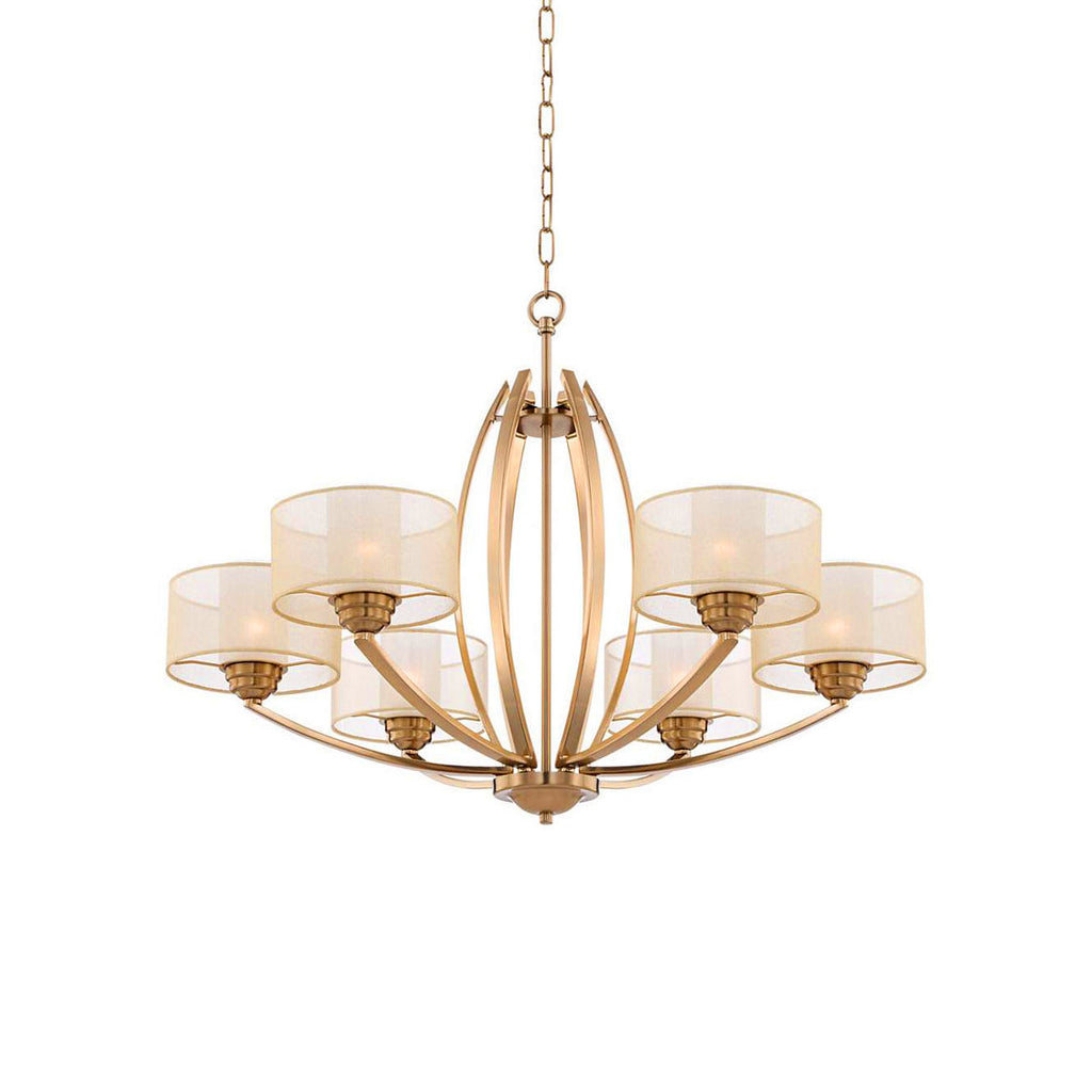 Lyvelus Postmodern Luxe Laiton Tissu Lustre - Neutralighting