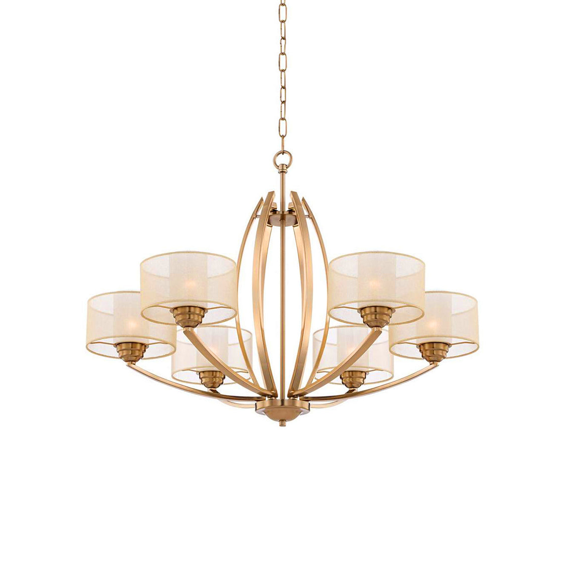 Lyvelus Postmodern Luxe Laiton Tissu Lustre - Neutralighting