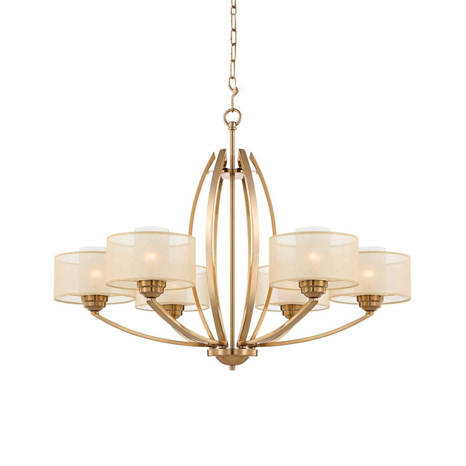 Lyvelus Postmodern Luxe Laiton Tissu Lustre - Neutralighting