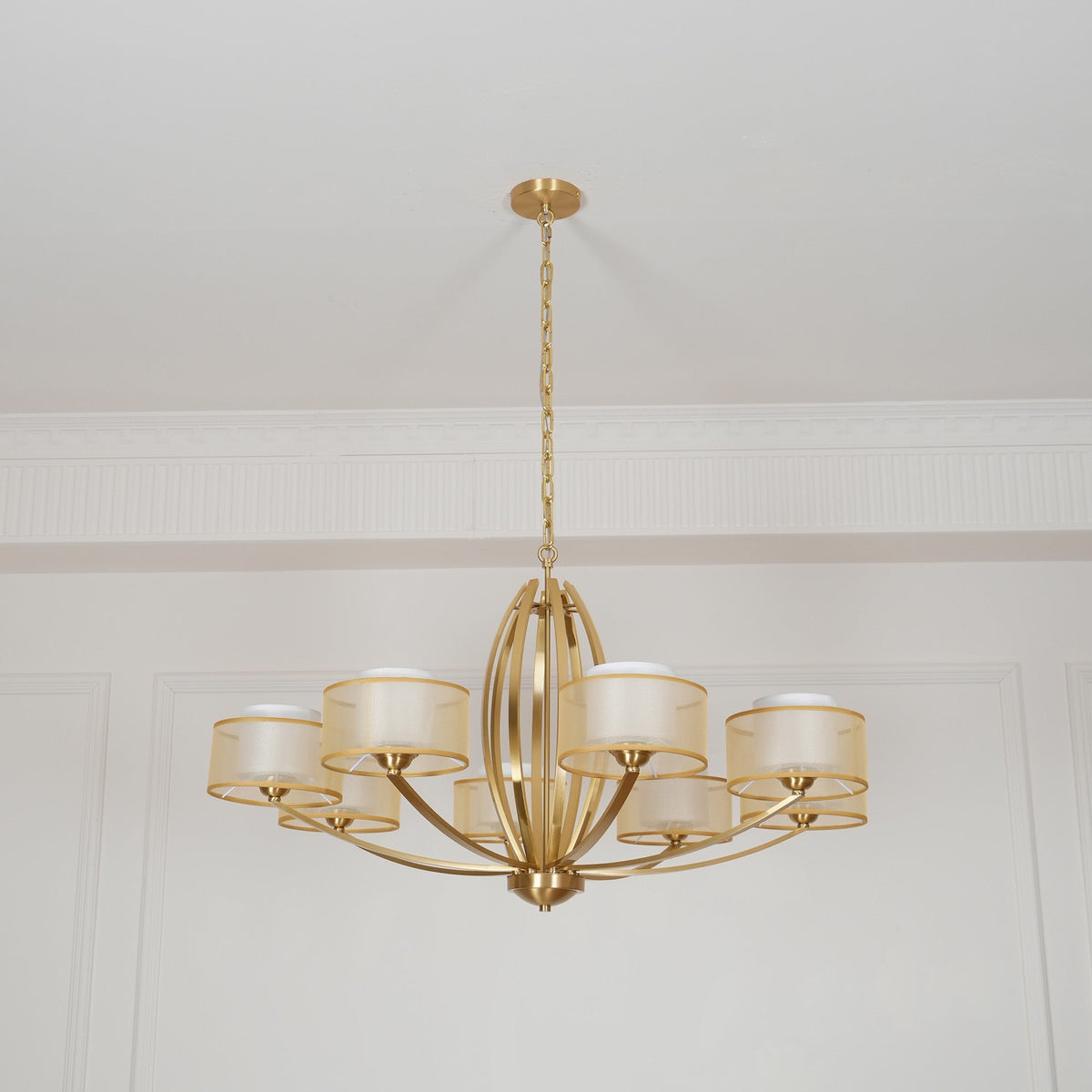 Lyvelus Postmodern Luxe Laiton Tissu Lustre - Neutralighting