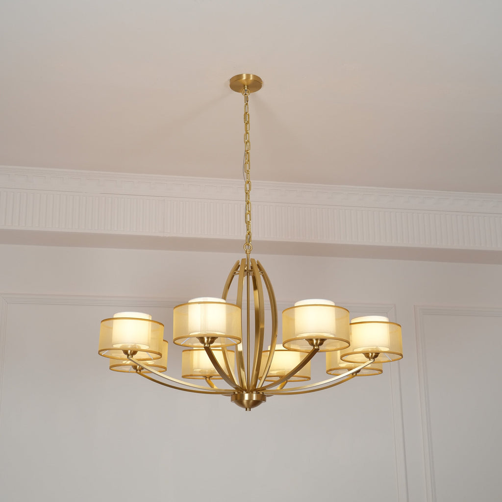 Lyvelus Postmodern Luxe Laiton Tissu Lustre - Neutralighting