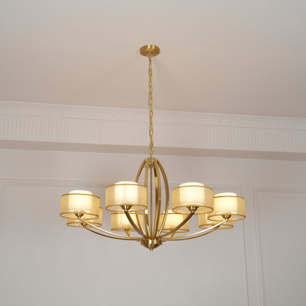 Lyvelus Postmodern Luxe Laiton Tissu Lustre - Neutralighting