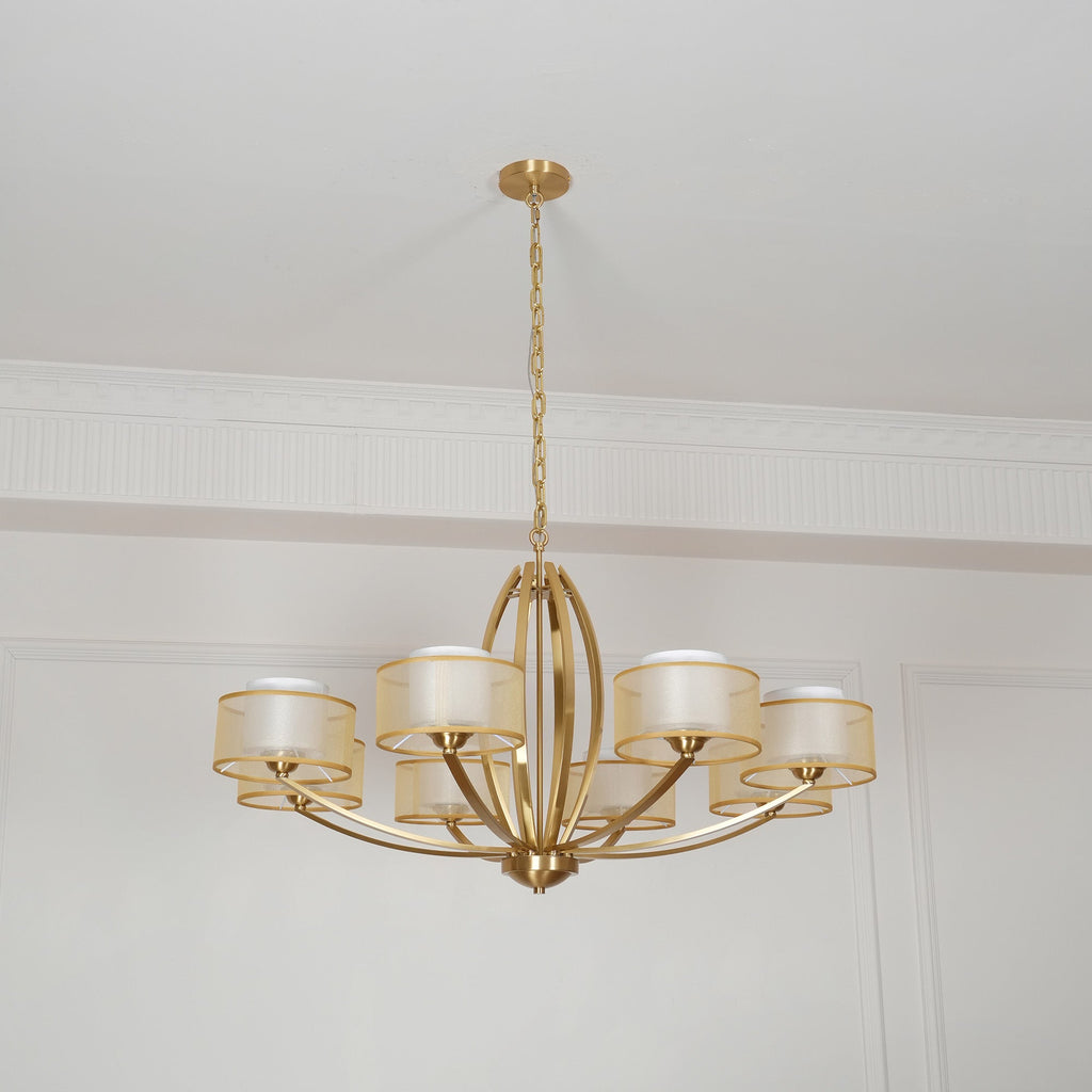 Lyvelus Postmodern Luxe Laiton Tissu Lustre - Neutralighting