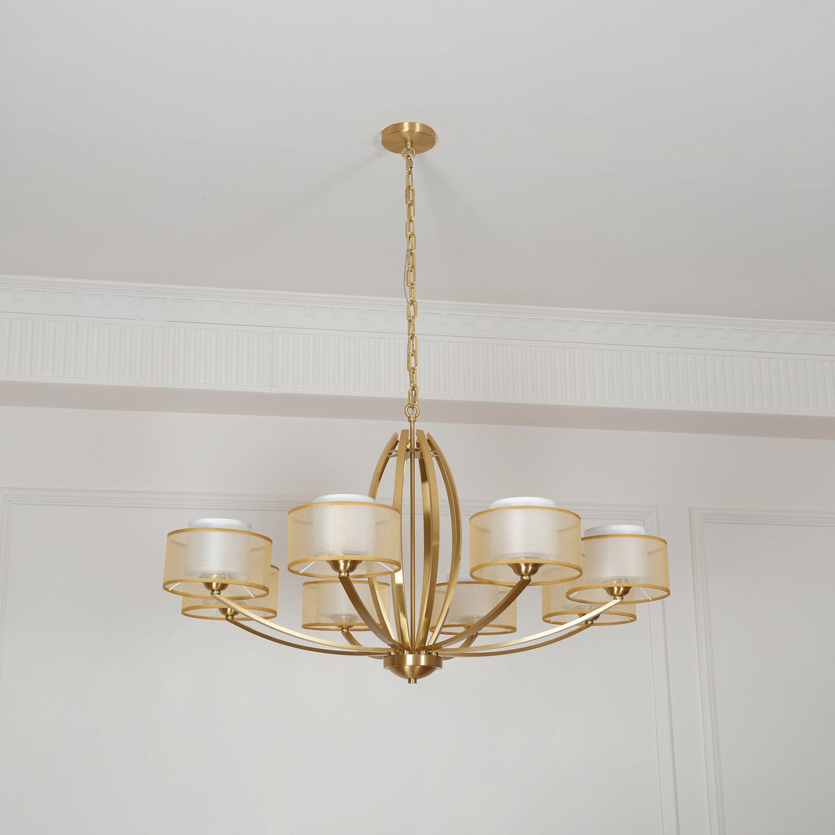 Lyvelus Postmodern Luxe Laiton Tissu Lustre - Neutralighting