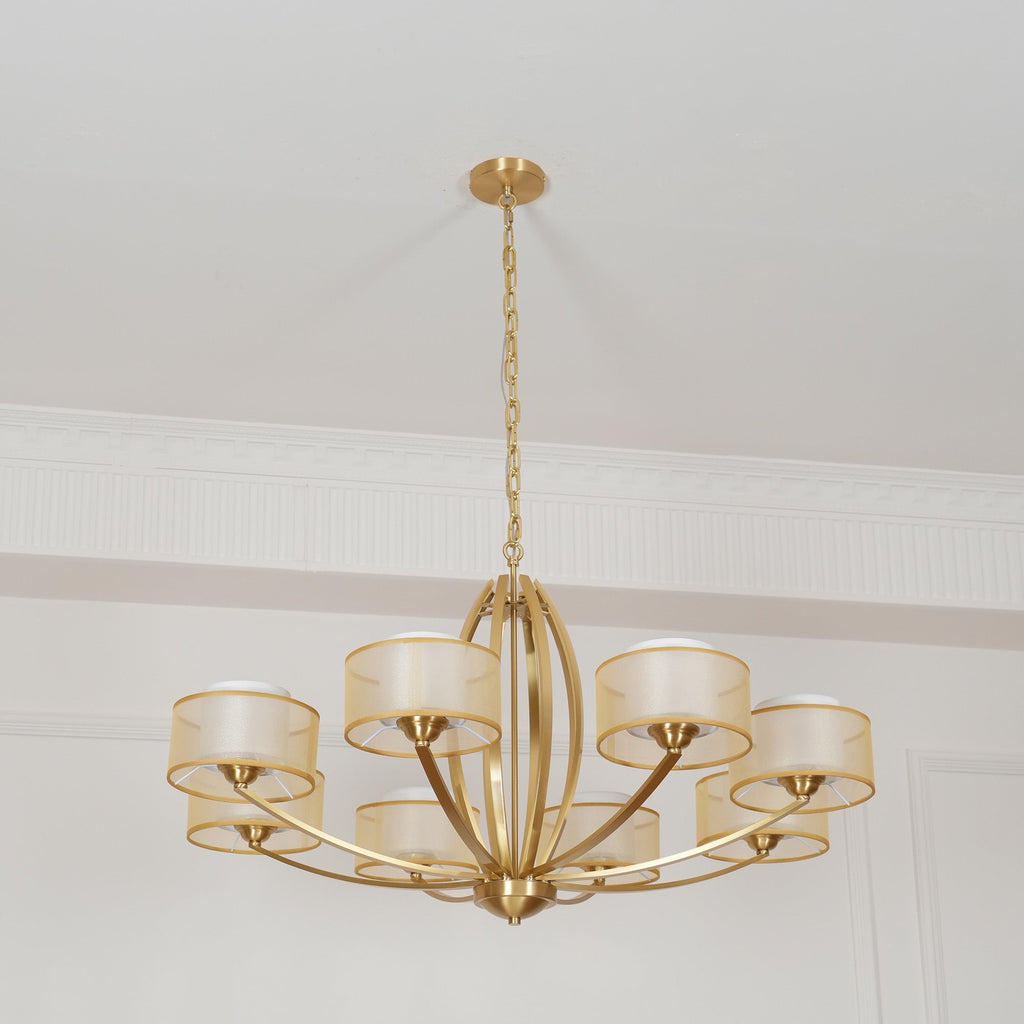 Lyvelus Postmodern Luxe Laiton Tissu Lustre - Neutralighting