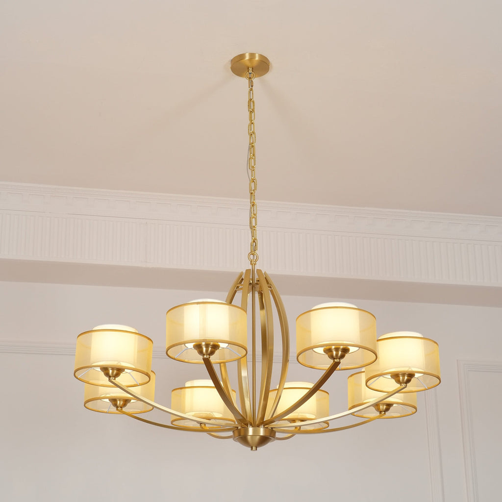 Lyvelus Postmodern Luxe Laiton Tissu Lustre - Neutralighting