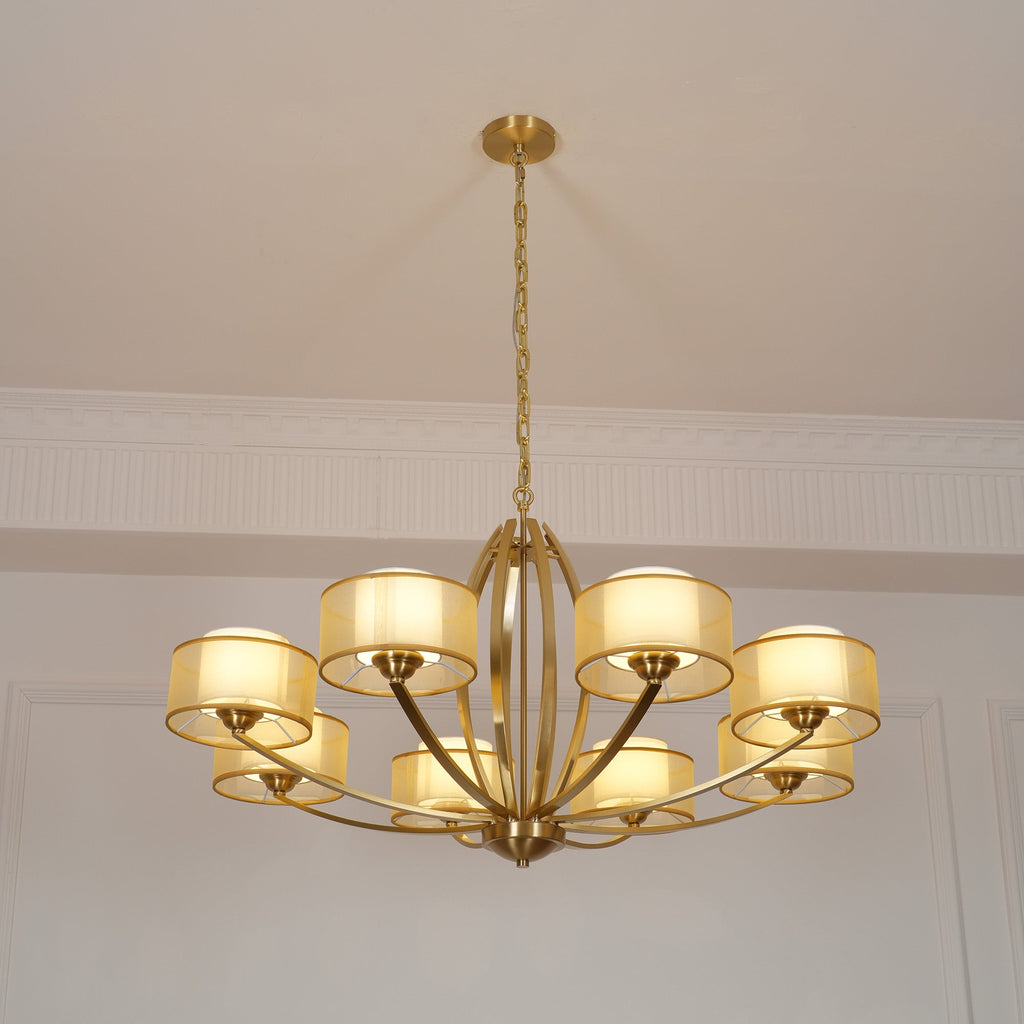 Lyvelus Postmodern Luxe Laiton Tissu Lustre - Neutralighting