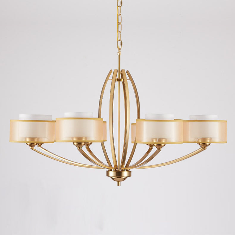 Lyvelus Postmodern Luxe Laiton Tissu Lustre - Neutralighting