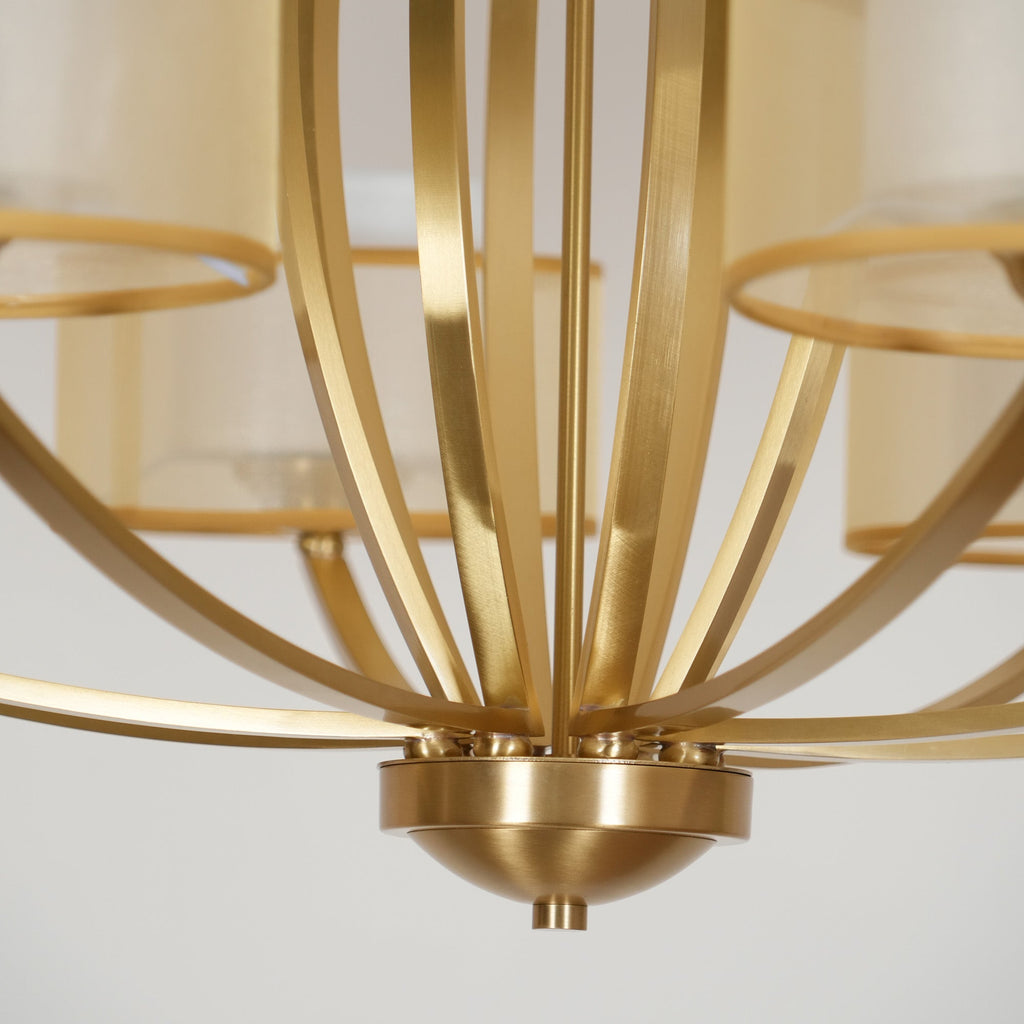 Lyvelus Postmodern Luxe Laiton Tissu Lustre - Neutralighting