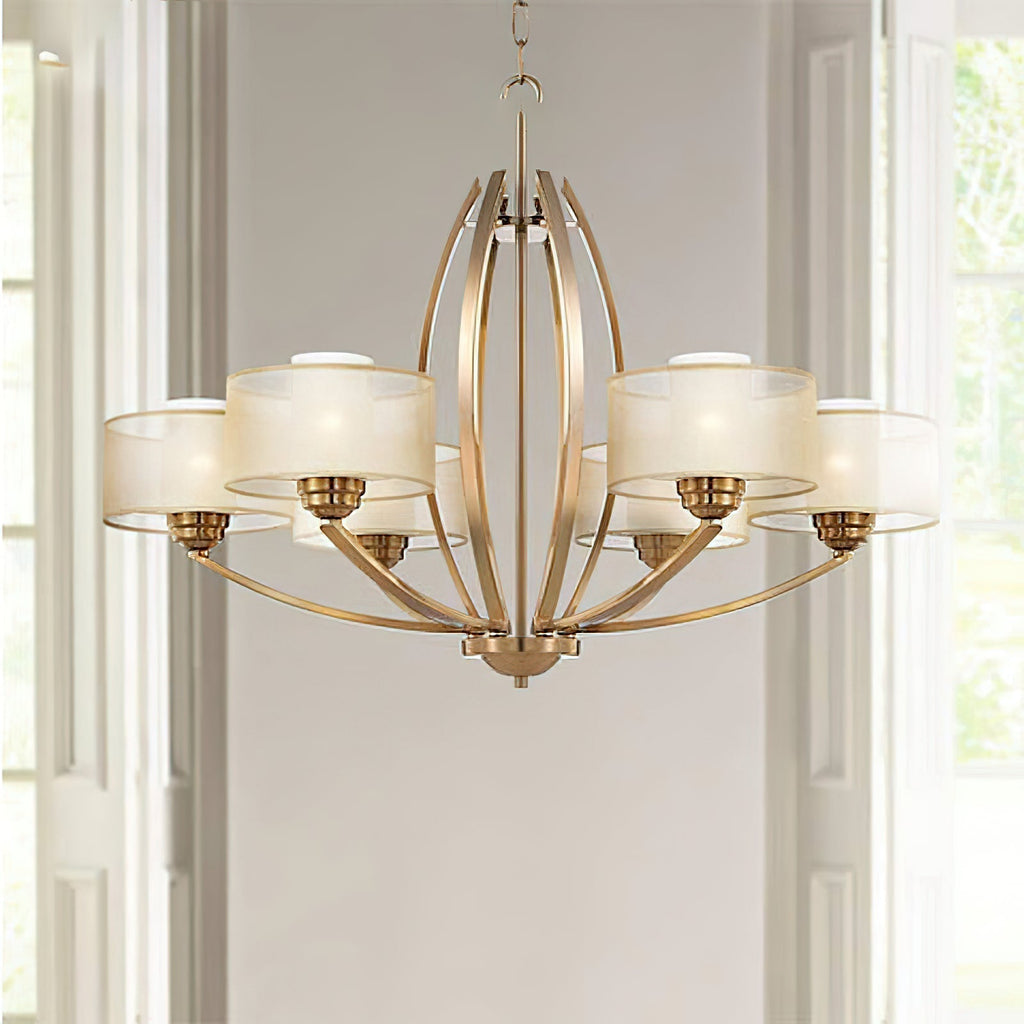 Lyvelus Postmodern Luxe Laiton Tissu Lustre - Neutralighting