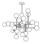Lustra Chandelier Stilnovo en Laiton Noir et Verre - Neutralighting