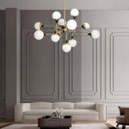 Lustra Chandelier Stilnovo en Laiton Noir et Verre - Neutralighting
