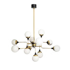 Lustra Chandelier Stilnovo en Laiton Noir et Verre - Neutralighting