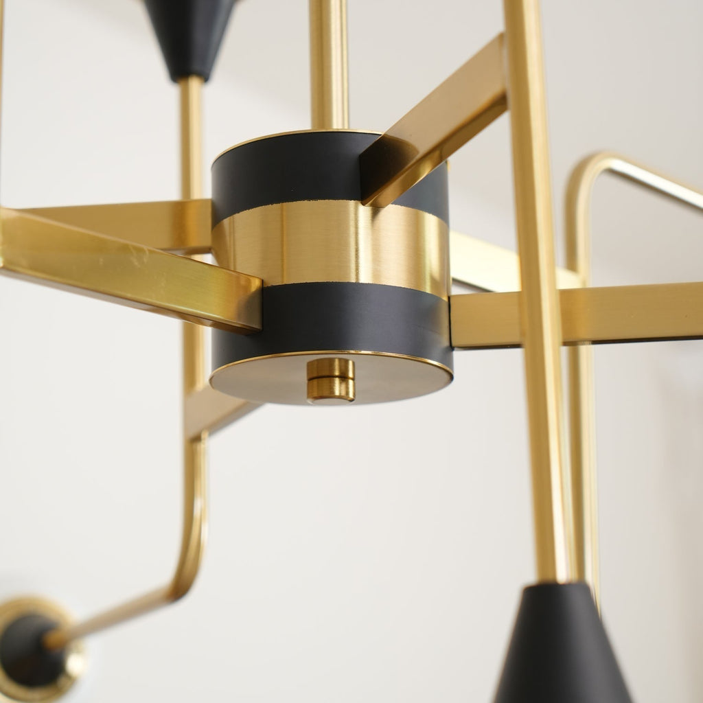 Lustra Chandelier Stilnovo en Laiton Noir et Verre - Neutralighting