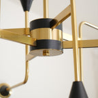 Lustra Chandelier Stilnovo en Laiton Noir et Verre - Neutralighting