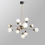 Lustra Chandelier Stilnovo en Laiton Noir et Verre - Neutralighting