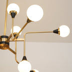 Lustra Chandelier Stilnovo en Laiton Noir et Verre - Neutralighting
