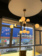 Lustra Chandelier Stilnovo en Laiton Noir et Verre - Neutralighting