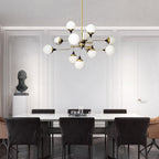 Lustra Chandelier Stilnovo en Laiton Noir et Verre - Neutralighting
