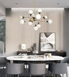 Lustra Chandelier Stilnovo en Laiton Noir et Verre - Neutralighting