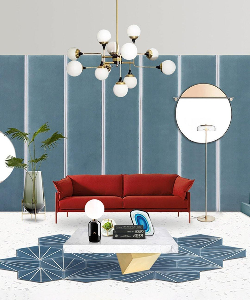 Lustra Chandelier Stilnovo en Laiton Noir et Verre - Neutralighting