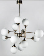 Lustra Chandelier Stilnovo en Laiton Noir et Verre - Neutralighting