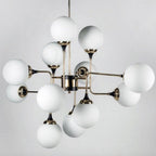 Lustra Chandelier Stilnovo en Laiton Noir et Verre - Neutralighting