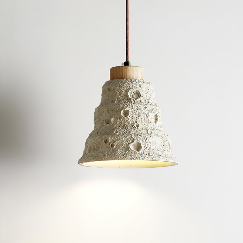 Ilphaeth Nordic Art Cloche Pierre Bois Pendentif Lumière - Neutralighting