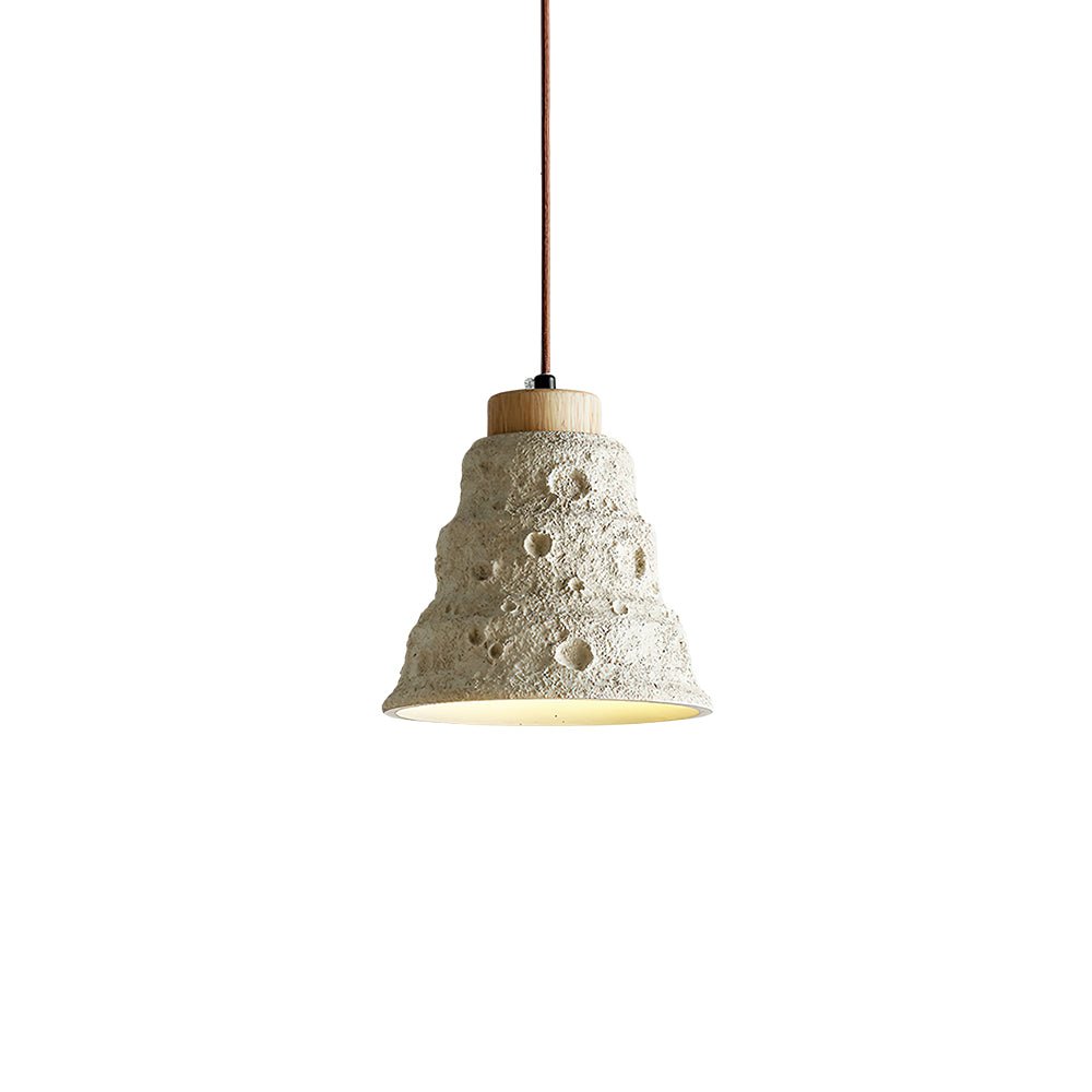 Ilphaeth Nordic Art Cloche Pierre Bois Pendentif Lumière - Neutralighting