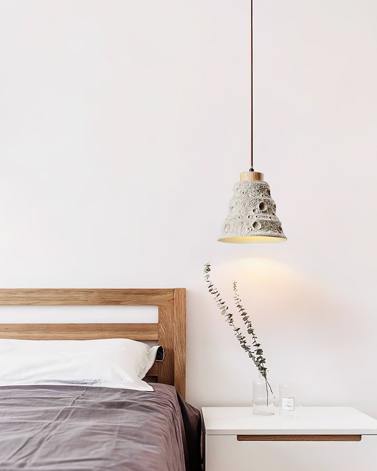 Ilphaeth Nordic Art Cloche Pierre Bois Pendentif Lumière - Neutralighting