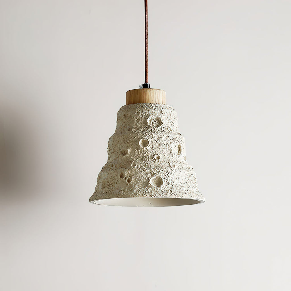 Ilphaeth Nordic Art Cloche Pierre Bois Pendentif Lumière - Neutralighting