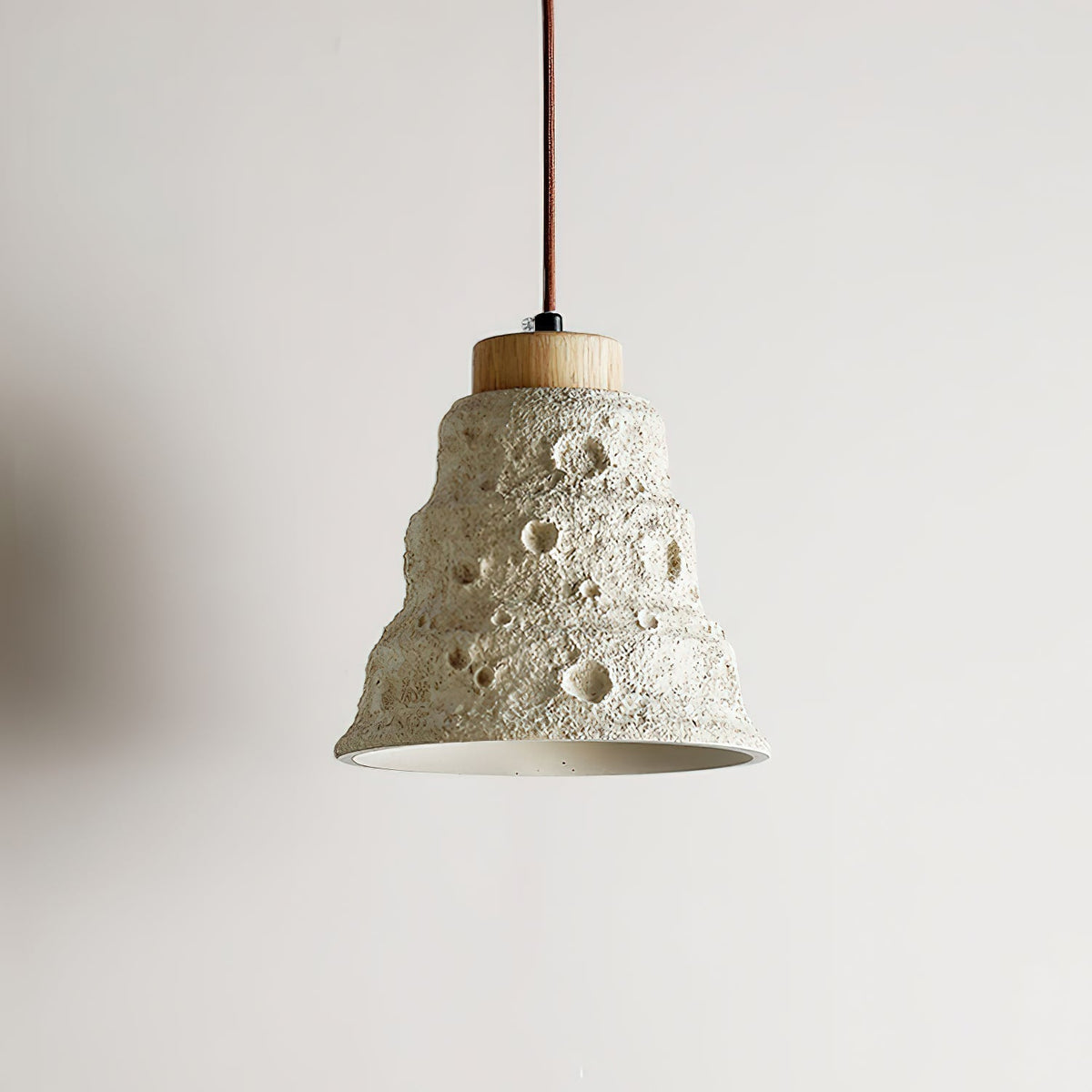 Ilphaeth Nordic Art Cloche Pierre Bois Pendentif Lumière - Neutralighting