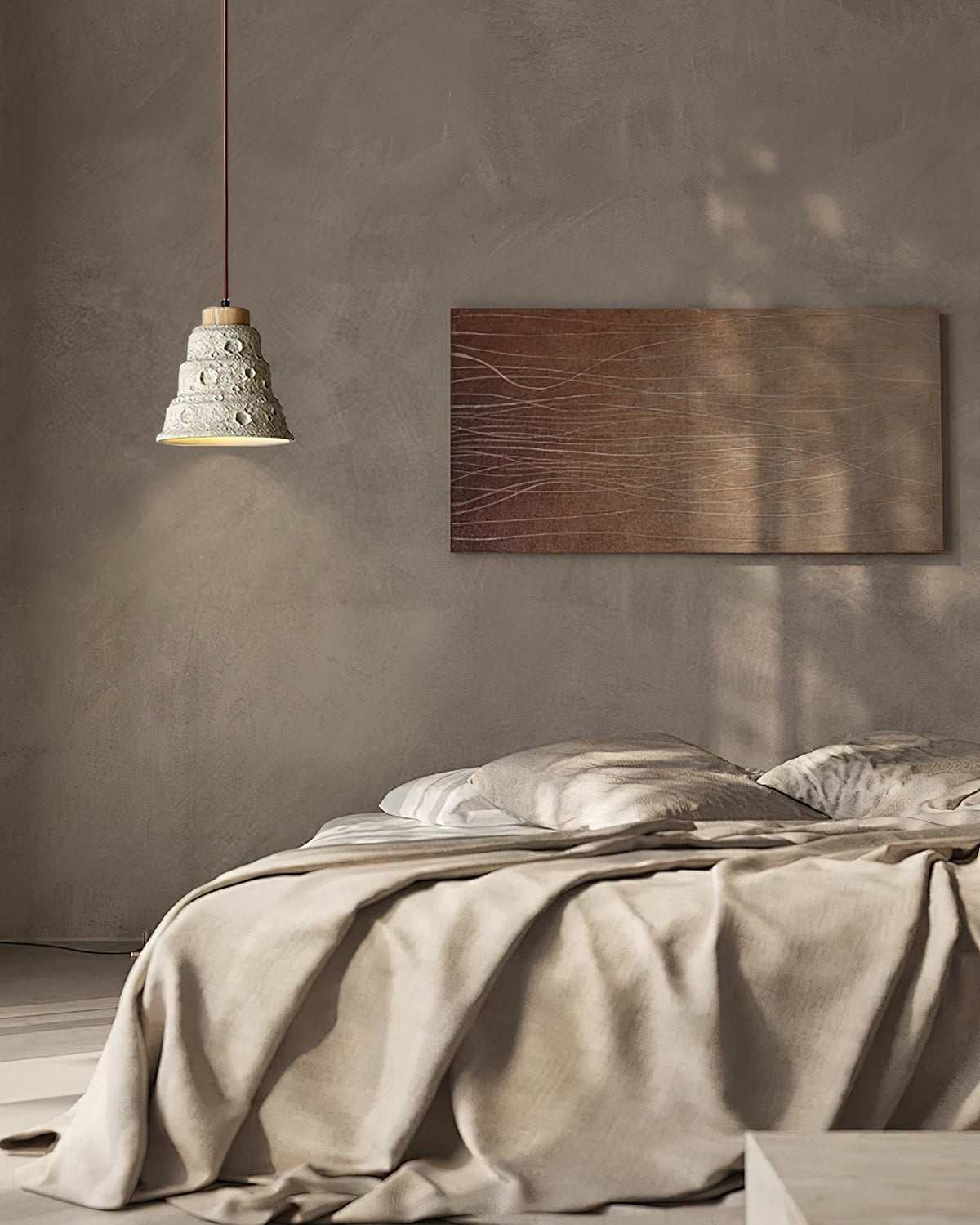 Ilphaeth Nordic Art Cloche Pierre Bois Pendentif Lumière - Neutralighting