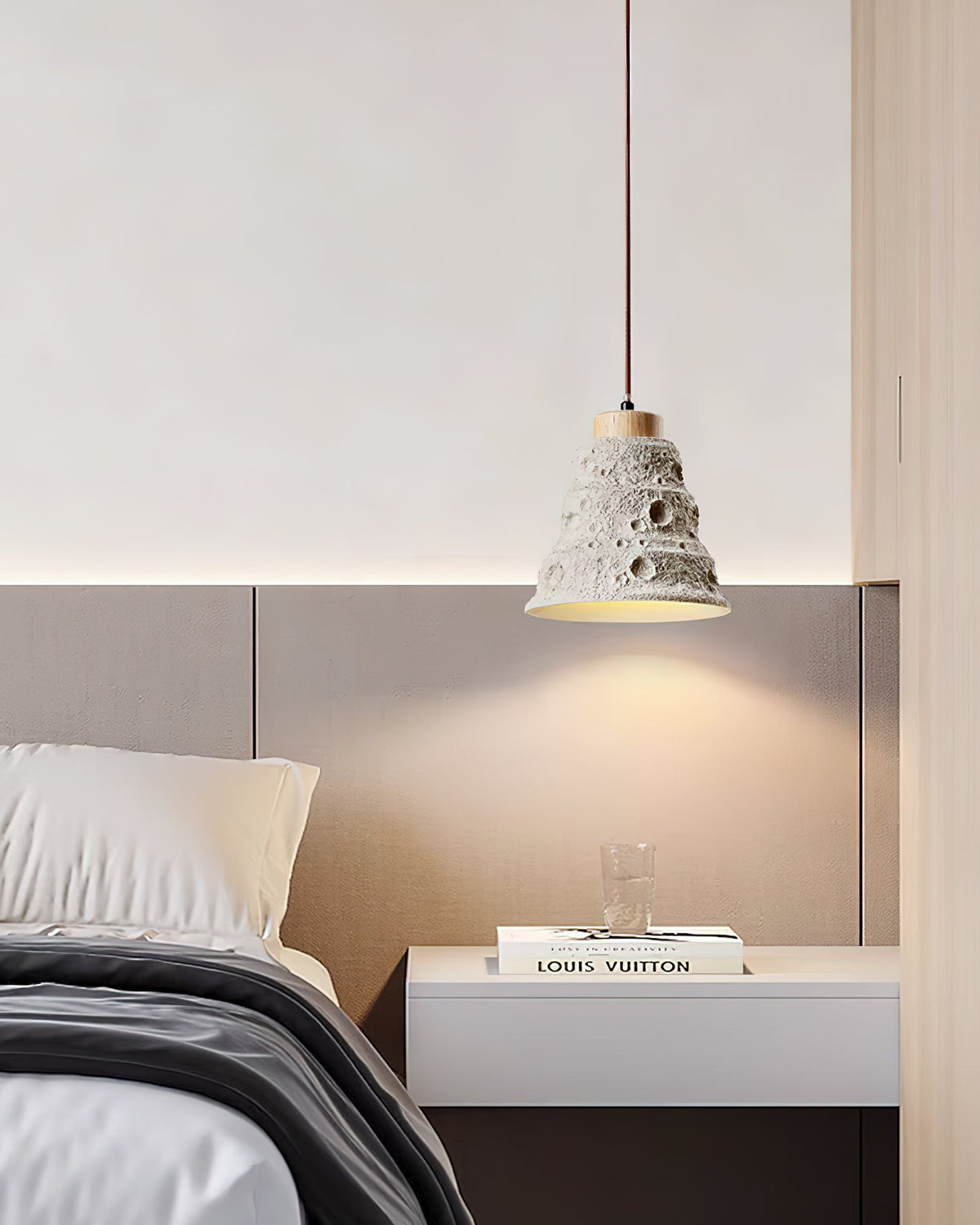 Ilphaeth Nordic Art Cloche Pierre Bois Pendentif Lumière - Neutralighting