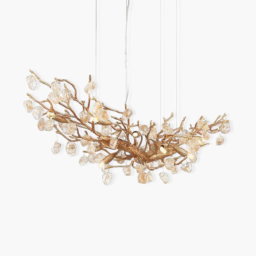 Arborea Chandelier en Laiton à Branches et Cristaux - Neutralighting