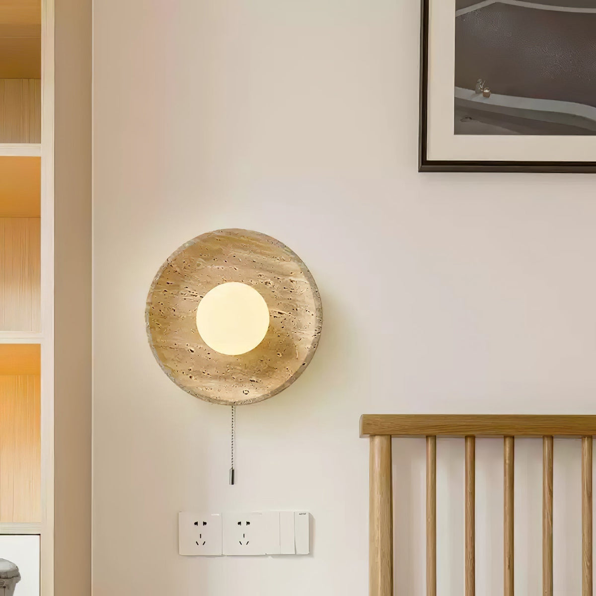 Vephair Bol-Cadre Travertin Luminaire Mural - Neutralighting