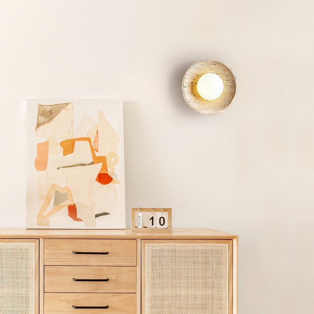 Vephair Bol-Cadre Travertin Luminaire Mural - Neutralighting