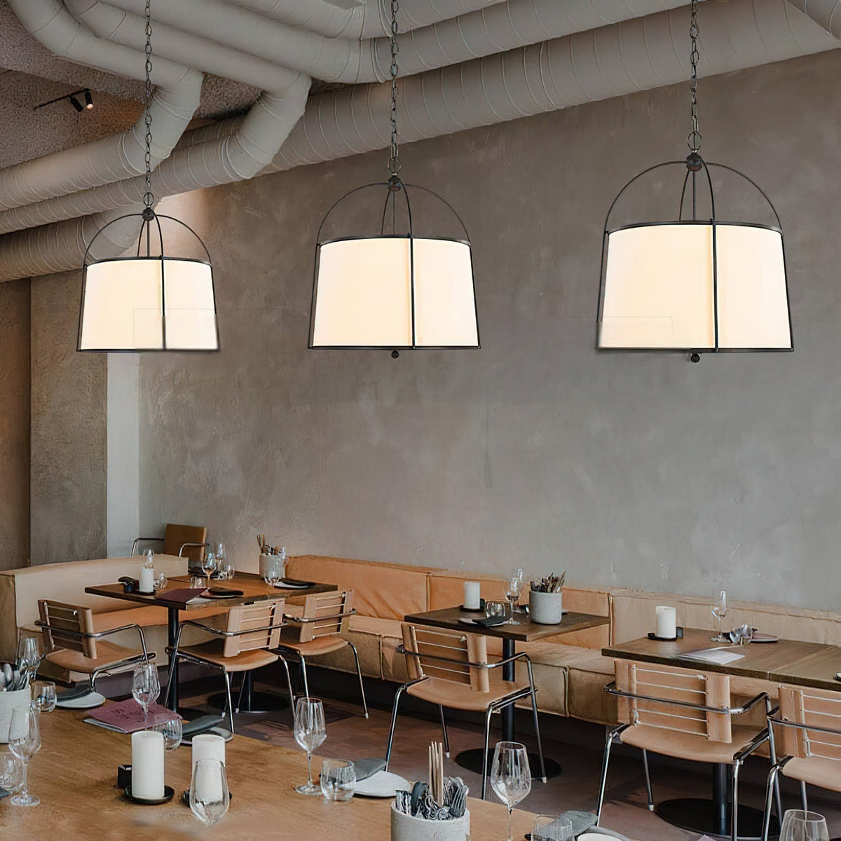 Flare Lampe Suspendue en Métal et Tissu Style Industriel Vintage - Neutralighting
