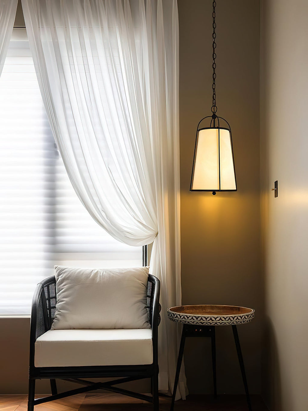 Flare Lampe Suspendue en Métal et Tissu Style Industriel Vintage - Neutralighting