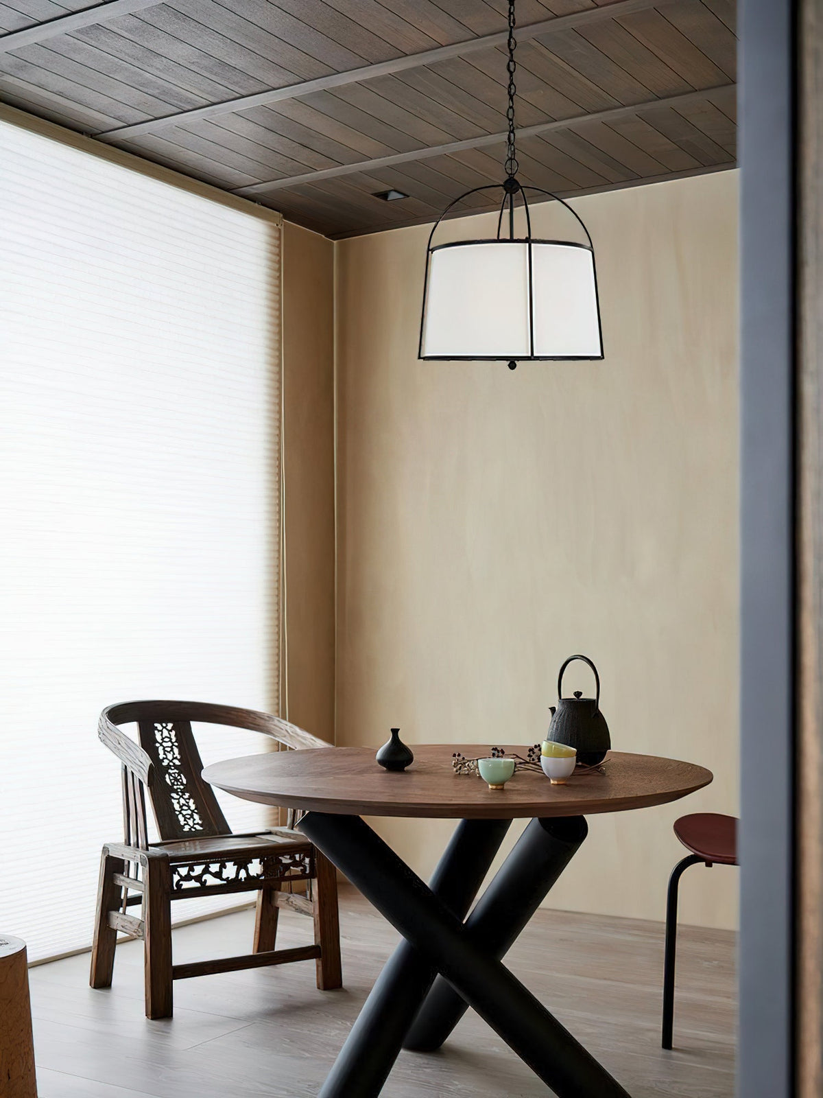 Flare Lampe Suspendue en Métal et Tissu Style Industriel Vintage - Neutralighting