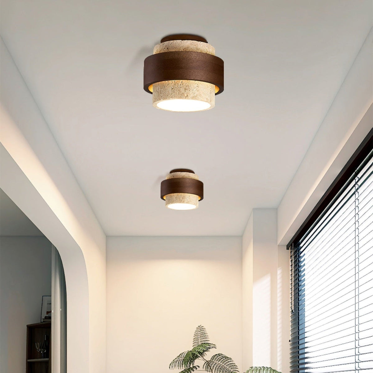 Eltalor Plafonnier Anneau Superposé en Travertin - Neutralighting