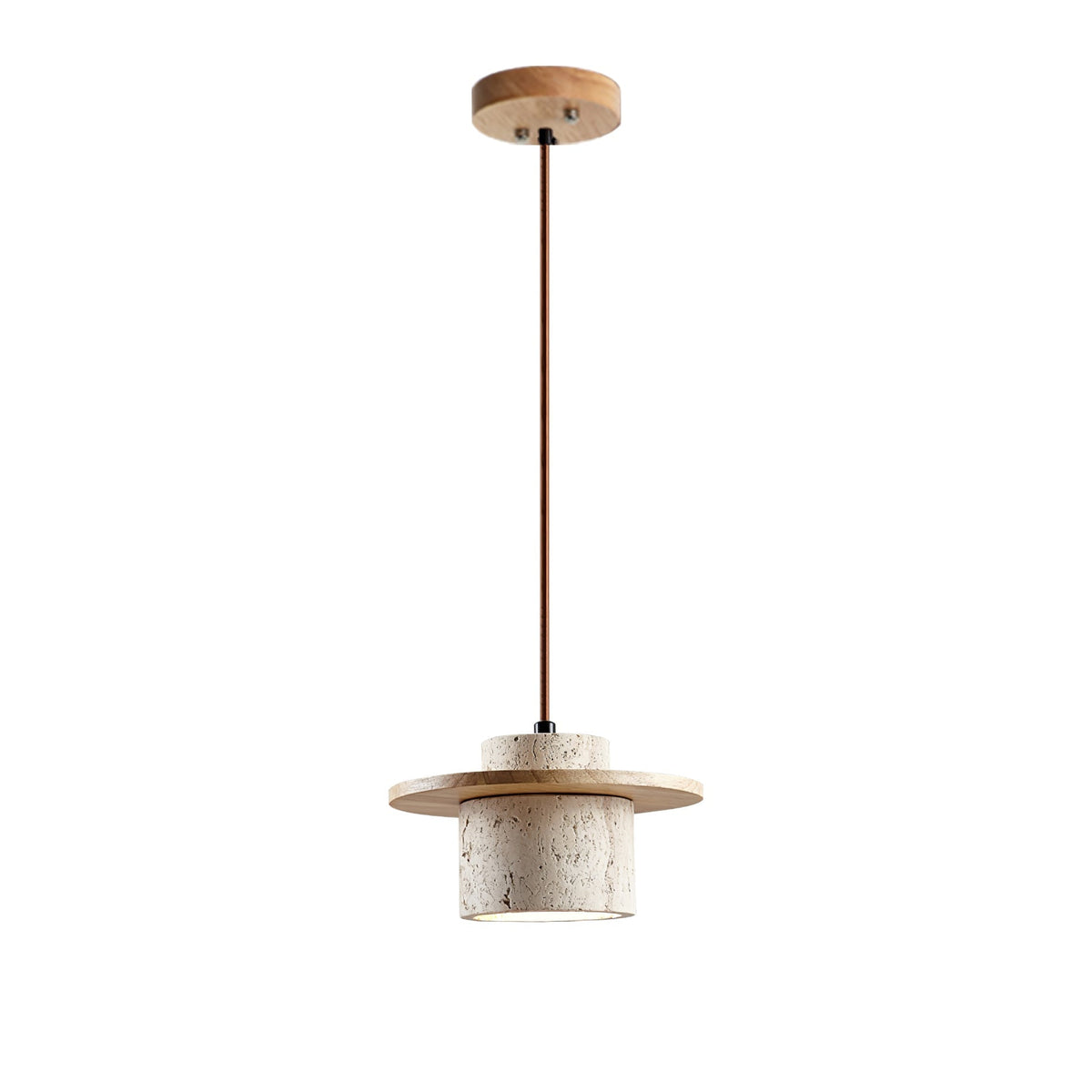 Elvaria Suspension Cylindre Disque en Travertin - Neutralighting