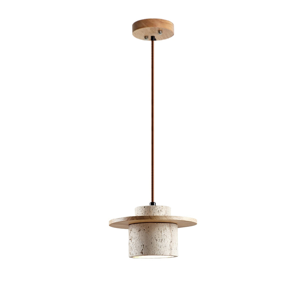 Elvaria Suspension Cylindre Disque en Travertin - Neutralighting